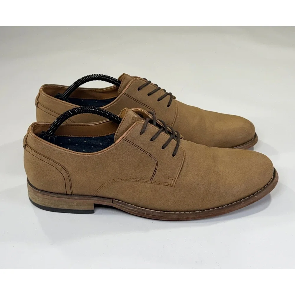 Hawker Rye Abuelo Dress Shoes Mens 11.5 Tan Beige Derby Oxford Office Business